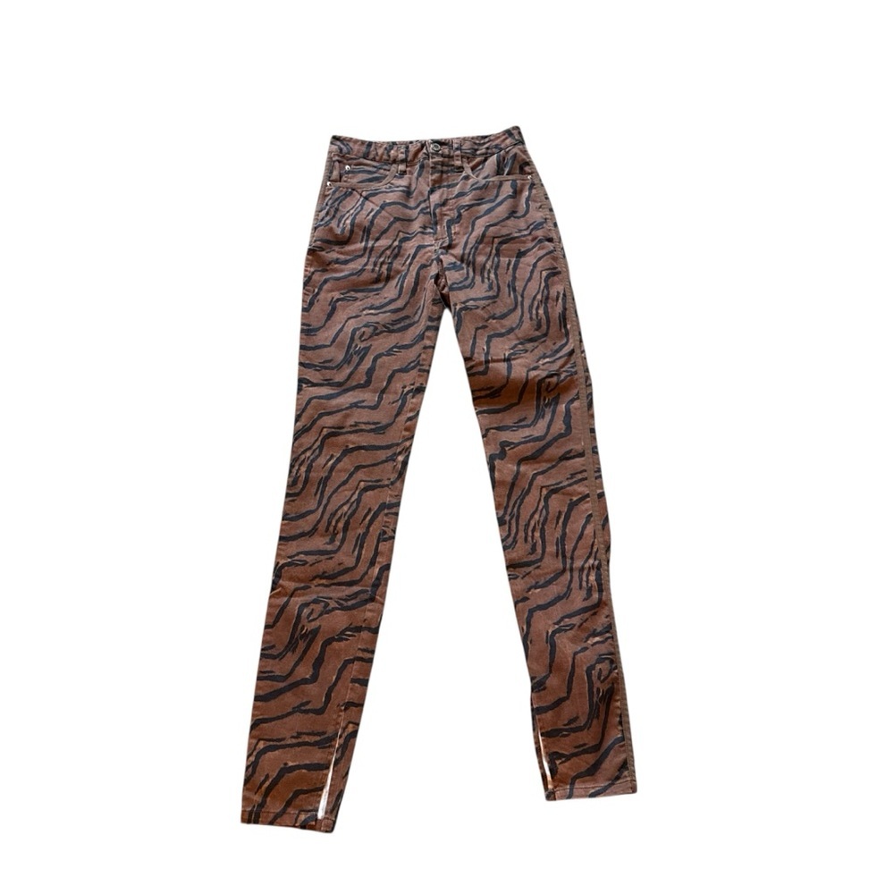 WeWoreWhat Tiger Print Piped Stiletto Jeans – Size 28 - Picture 2 of 9